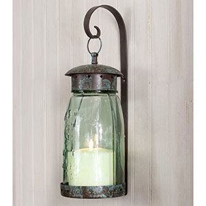 White Wood Pillar Candle Sconce